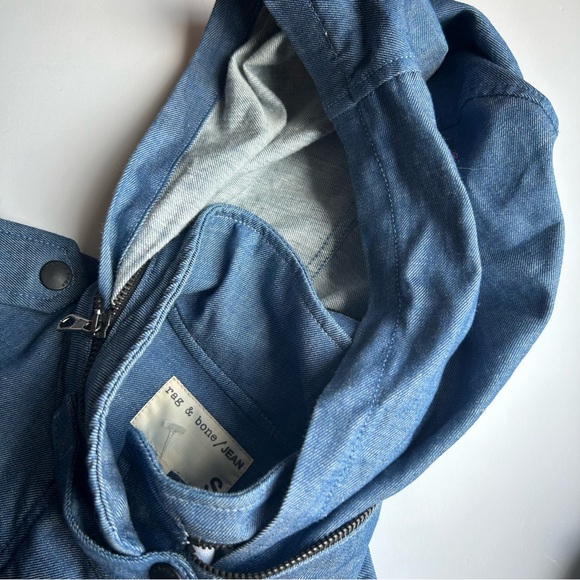 Rag and Bone Blue Denim Hooded Jacket - Picture 6 of 6